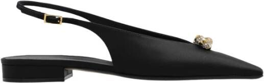 Lanvin Zwarte satijnen ballerina`s Black Dames