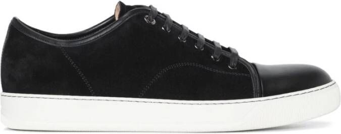 Lanvin Zwarte Suède Sneakers Black Heren