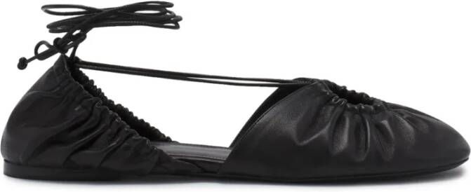 Lanvin Zwarte Veterschoenen Leren Ballerina's