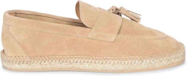 Lardini Beige Suède Instappers Espadrilles Beige Heren