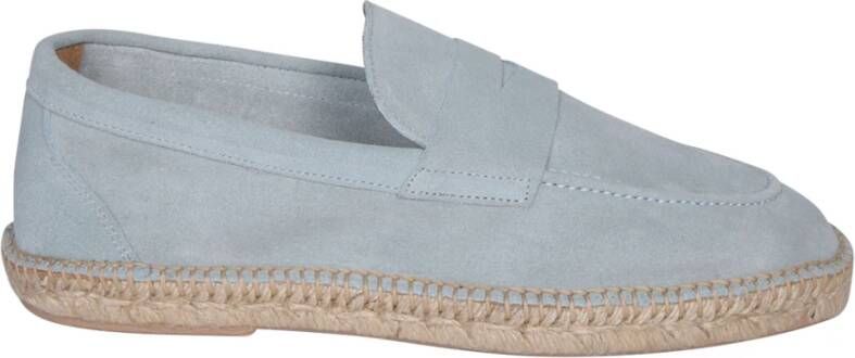 Lardini Blauwe Leren Espadrilles Instap Schoenen Blue Heren