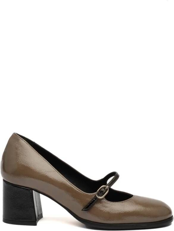 L'arianna Bruine lakleren pumps Brown Dames