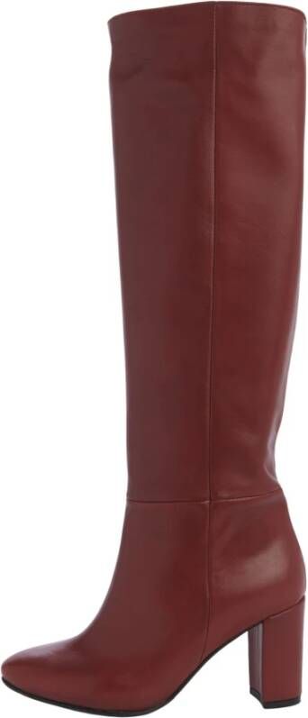 L'arianna Bruine Platte Schoenen Leren Laars Hak Brown Dames