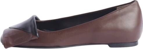 L'arianna Bruine Platte Schoenen Leren Materiaal Brown Dames