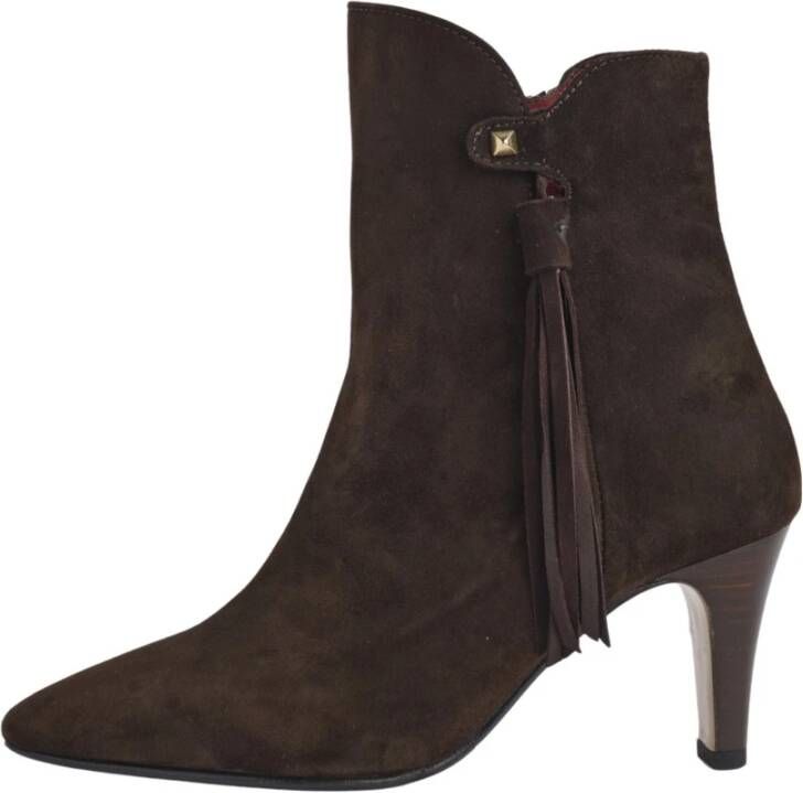 L'arianna Enkellaars van suède met kwast Brown Dames