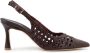 L'arianna Gevlochten leren slingback schoenen Brown Dames - Thumbnail 1