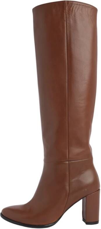L'arianna Hoge Nappa Leren Laars Brown Dames