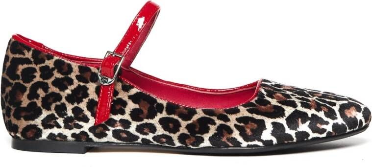 L'arianna Luipaardfluweel Rode Band Hakken Multicolor Dames
