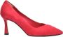 L'arianna Rode Suède Decolté met Leren Detail Red Dames - Thumbnail 1