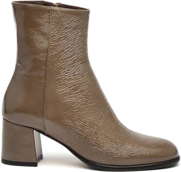 L'arianna Taupe Lakleren Enkellaars Brown Dames