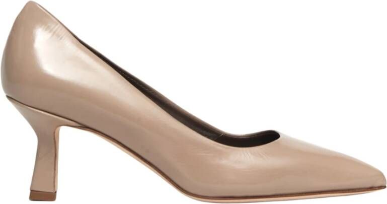 L'arianna Taupe Leren Decolleté Schoenen Beige Dames