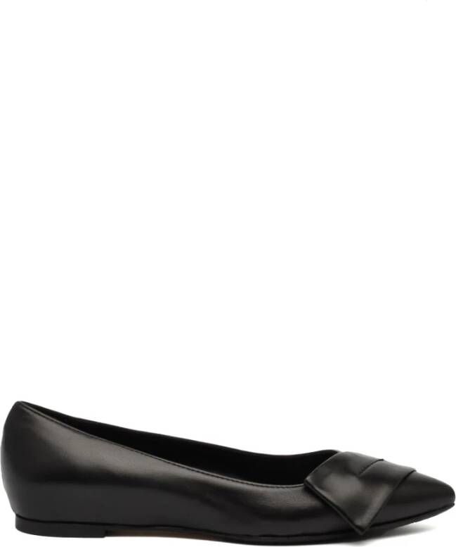 L'arianna Zwarte Leren Slingback Ballerina Schoenen Black Dames