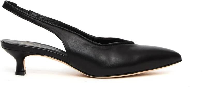 L'arianna Zwarte Leren Slingback Pumps