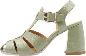 Laura Bellariva Hoge hak sandalen militair groen leer zomer 2023 collectie Groen Dames