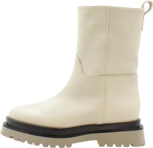 Laura Bellariva Ivoorleren Buis Effect Laarzen Beige Dames