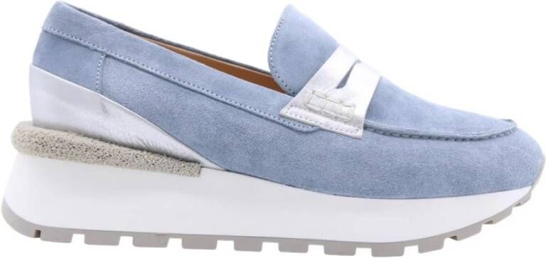 Laura Bellariva Stijlvolle Mocassin Loafers voor Vrouwen Blue Dames