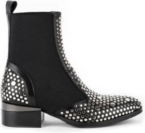 Laura Bellariva Studded Leren Enkellaarzen Zwart Dames