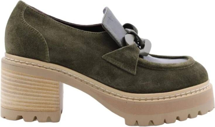 Laura Bellariva Verhoog je stijl met Refrein Mocassin Pumps Groen Dames
