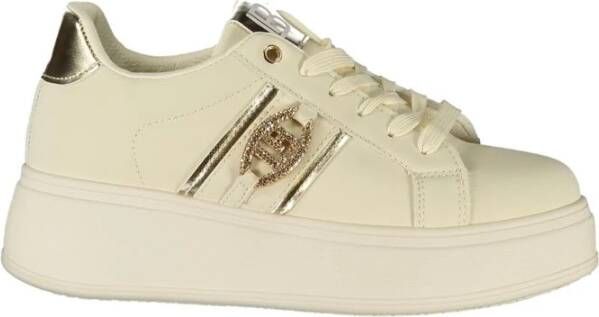 Laura Biagiotti Beige Damessneaker met Gouden Details