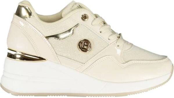 Laura Biagiotti Beige synthetische sneaker met contrasterende details