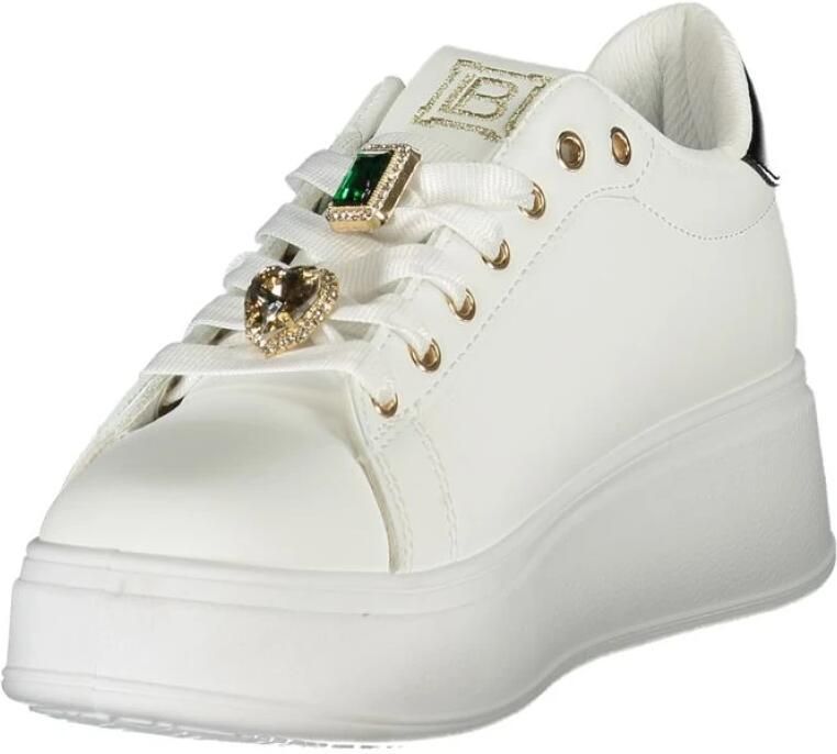 Laura Biagiotti Witte Synthetische Dames Sneaker met Strass Versieringen