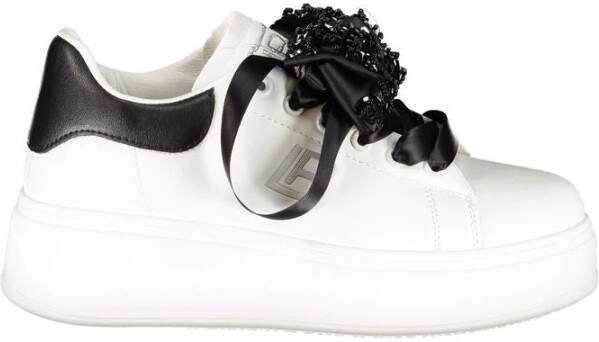 Laura Biagiotti Witte Polyester Sneaker met Verwijderbare Strass