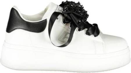 Laura Biagiotti Witte Polyester Sneaker met Verwijderbare Strass