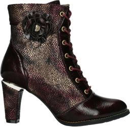 Laura Vita Alcbaneo 173 Wine Enkellaarzen Bordeaux Leer Dames Bordeaux