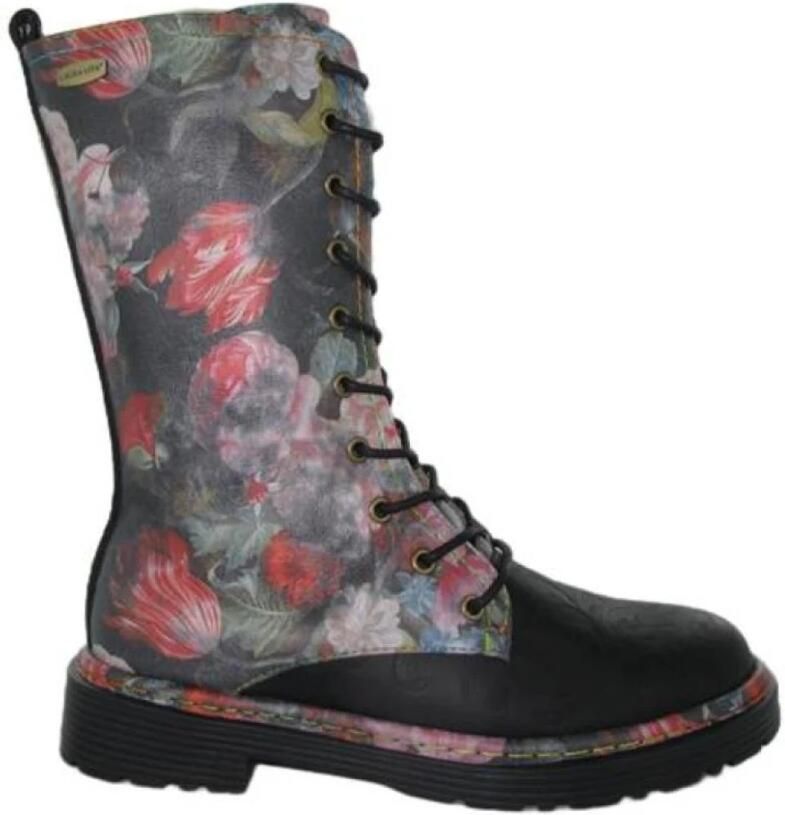 Laura Vita stoere veterboots Incaso 18 Zwart Combi - Foto 2