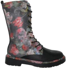 Laura Vita stoere veterboots Incaso 18 Zwart Combi