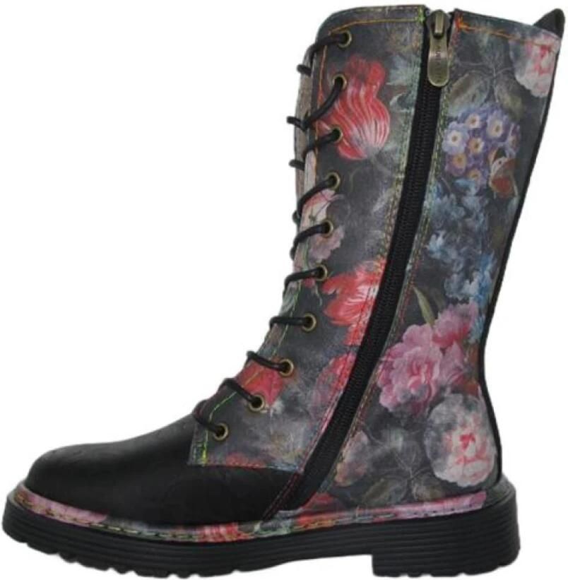 Laura Vita stoere veterboots Incaso 18 Zwart Combi - Foto 3