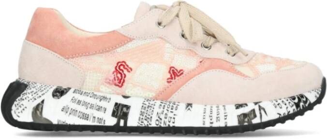 Laura Vita Paillet Sneakers in Roze en Taupe