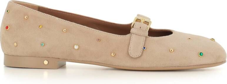 Laurence Dacade Multicolor studs zachte suède ballerina schoenen