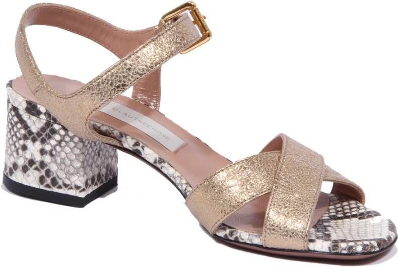 L'Autre Chose Bronze Crakle Sandaal Schoen Made in Italy