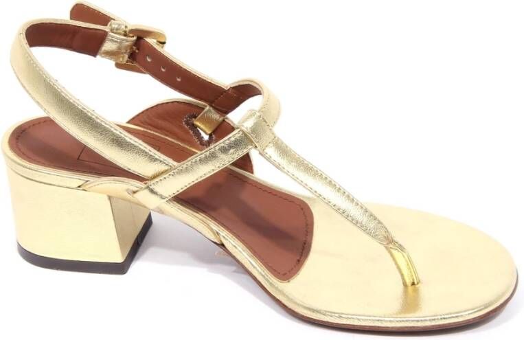 L'Autre Chose Gouden Leren Sandalen met 4 5 cm Hak