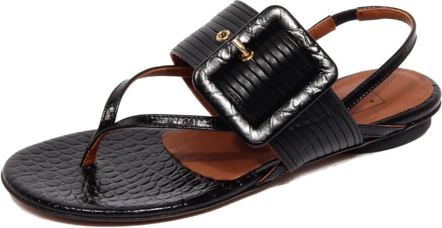L'Autre Chose Coconut Nappa Zwarte Sandaal