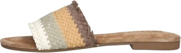 Lazamani Beige Geweven Touw Slippers Multicolor Dames