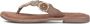 Lazamani Leren versierde teenslipper Beige Leer Teenslippers Dames - Thumbnail 4