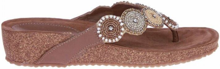 Lazamani Beige Teenslipper Beige Dames