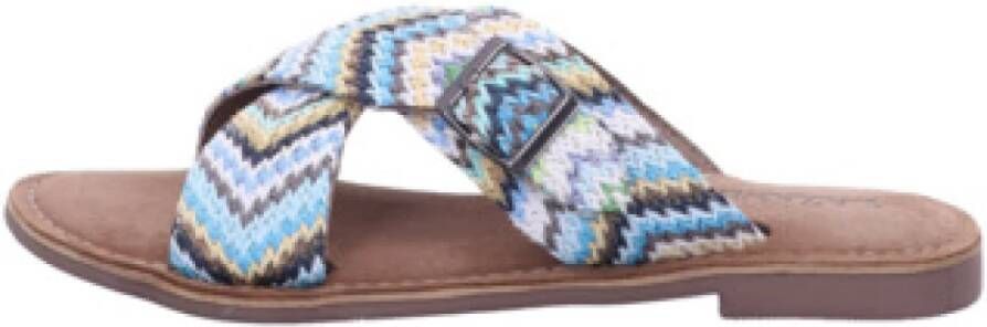 Lazamani Blauwe Dames Slide Sandalen Comfort Stijl