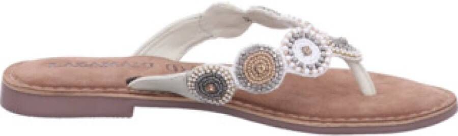 Lazamani Luna Leren Dames Slippers Off-White - Foto 8