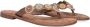 Lazamani Leren versierde teenslipper Beige Leer Teenslippers Dames - Thumbnail 6
