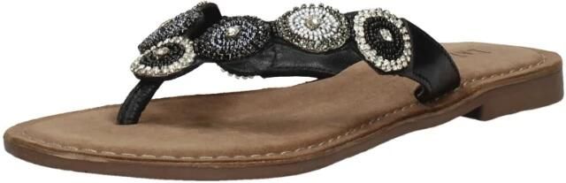 Lazamani Dames Slippers 75.451 South Zwart Leer LA75451south - Foto 7