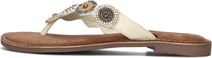 Lazamani Luna Leren Dames Slippers Off-White - Foto 10