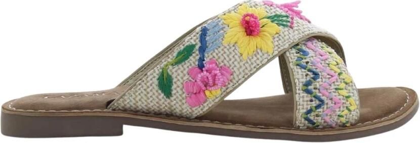 Lazamani Jute Slippers beige Textiel Dames