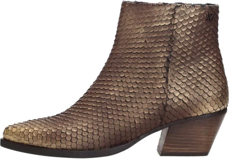 Laza i Phoebe Enkellaarsjes Leer Gold Brown - Foto 2