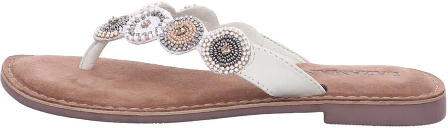 Lazamani Luna Leren Dames Slippers Off-White - Foto 9