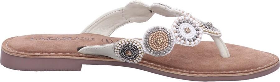 Lazamani Luna Leren Dames Slippers Off-White - Foto 8