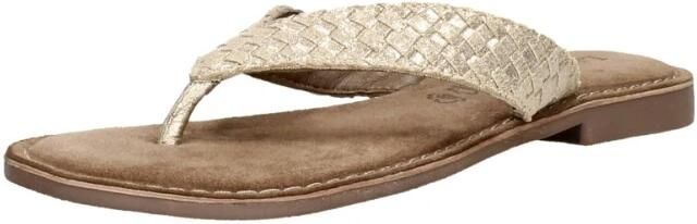 Lazamani ladies toe slippers shiny weav Goud Suede Teenslippers Dames - Foto 7