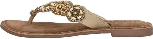 Lazamani Soe Leren Dames Slippers Beige - Foto 2